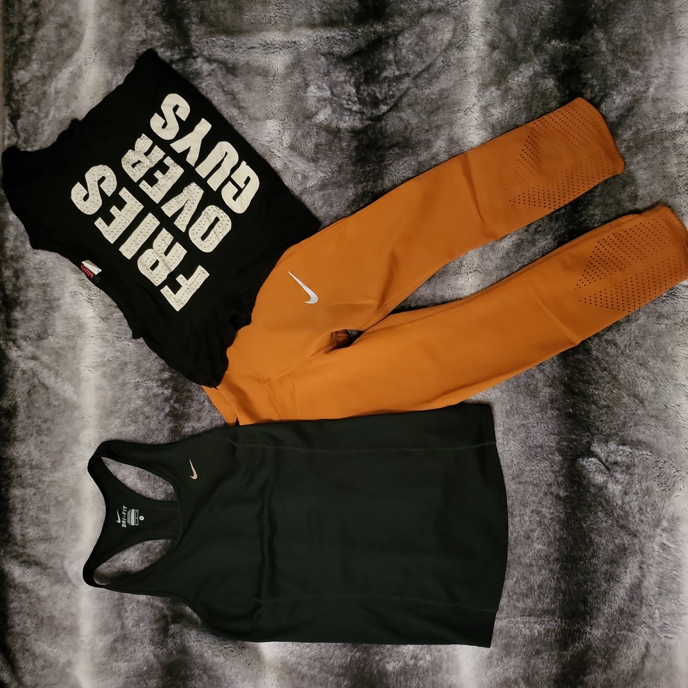 NIKE active wear tank/ tights set + non brand tee